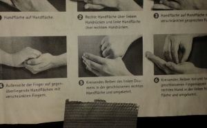Picture of an hand wash instruction